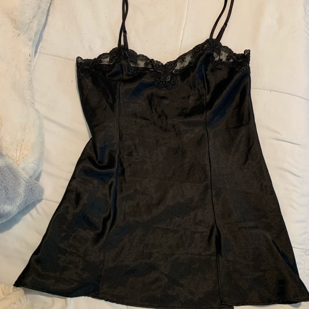 victoria’s secret black slip dress